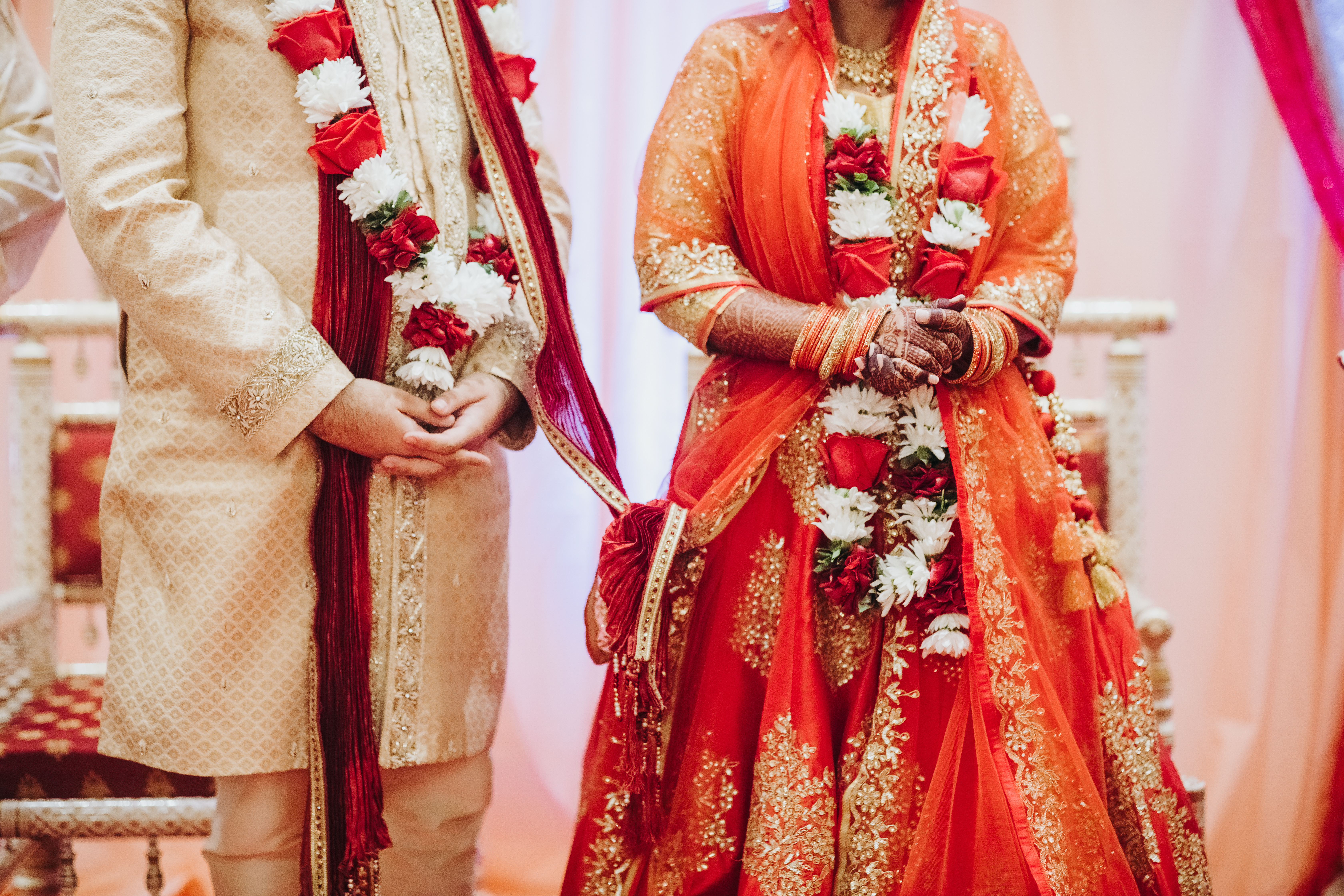 Happy couple in traditional attire